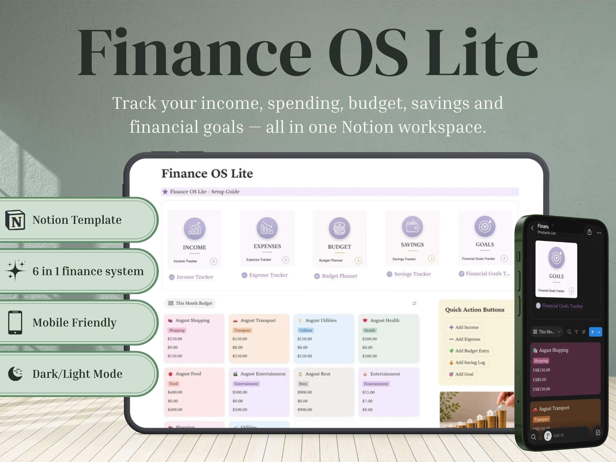 Finance OS Lite Template template preview