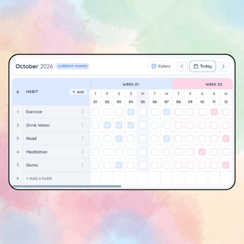 Aesthetic Habit Tracker Widget widget preview